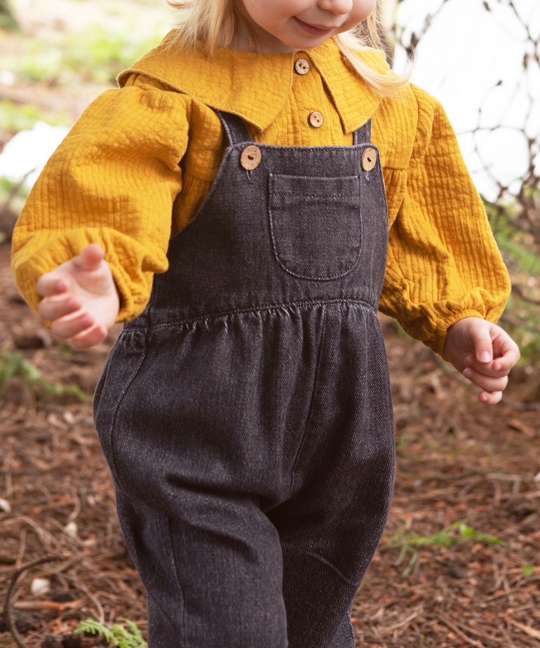Denim Jumpsuit in cotton and recycled cotton