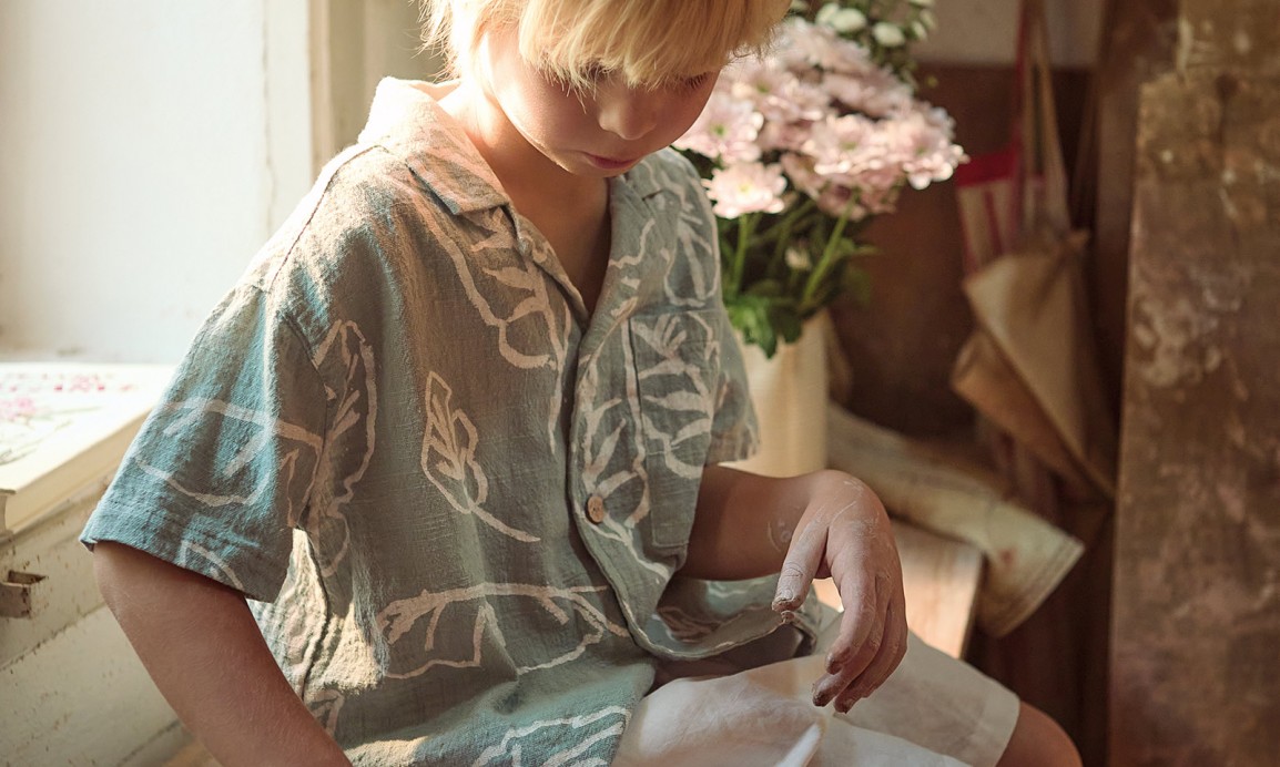 Organic cotton fabric shirt with print