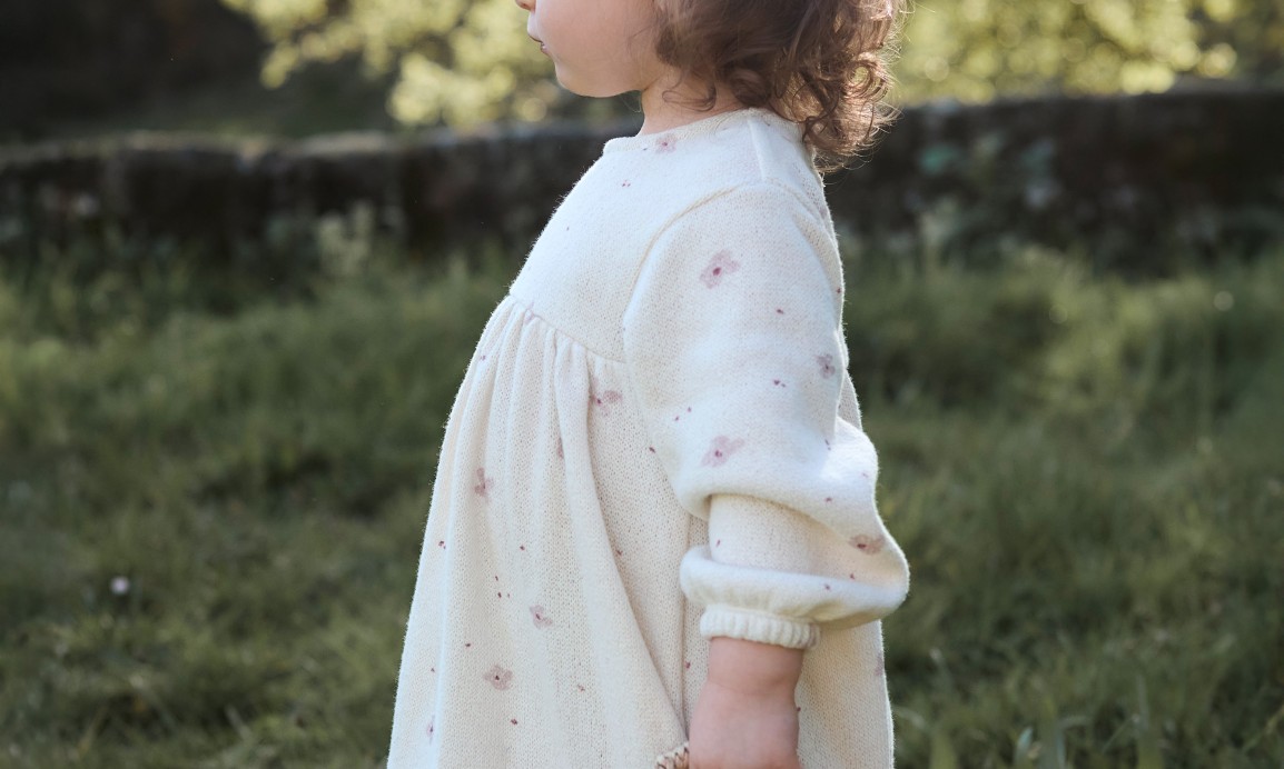 Jersey dress in a blend of natural and recycled fibers