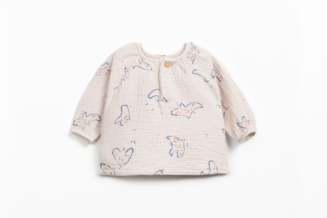 Blusa com estampado em tecido de algod�o org�nico