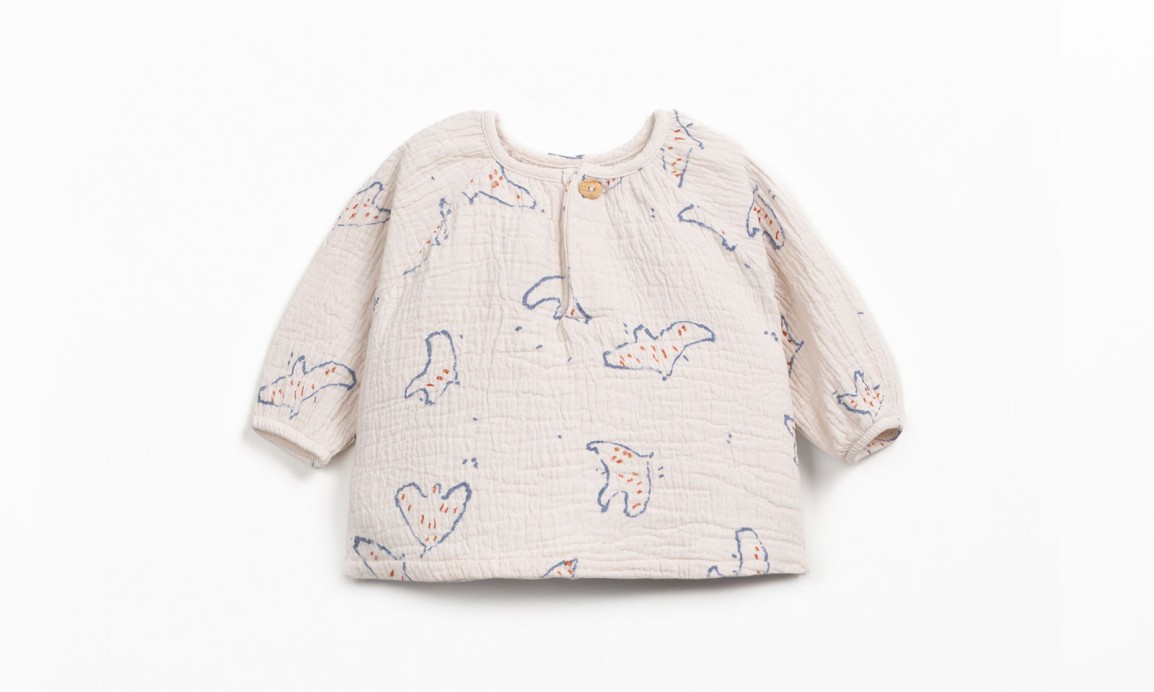Blouse with print in organic cotton fabric