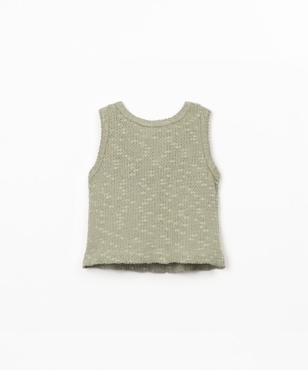 Sleeveless top in textured jersey