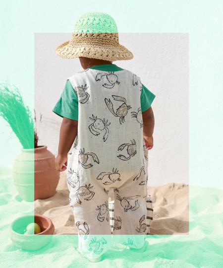 Mono de lino con estampado