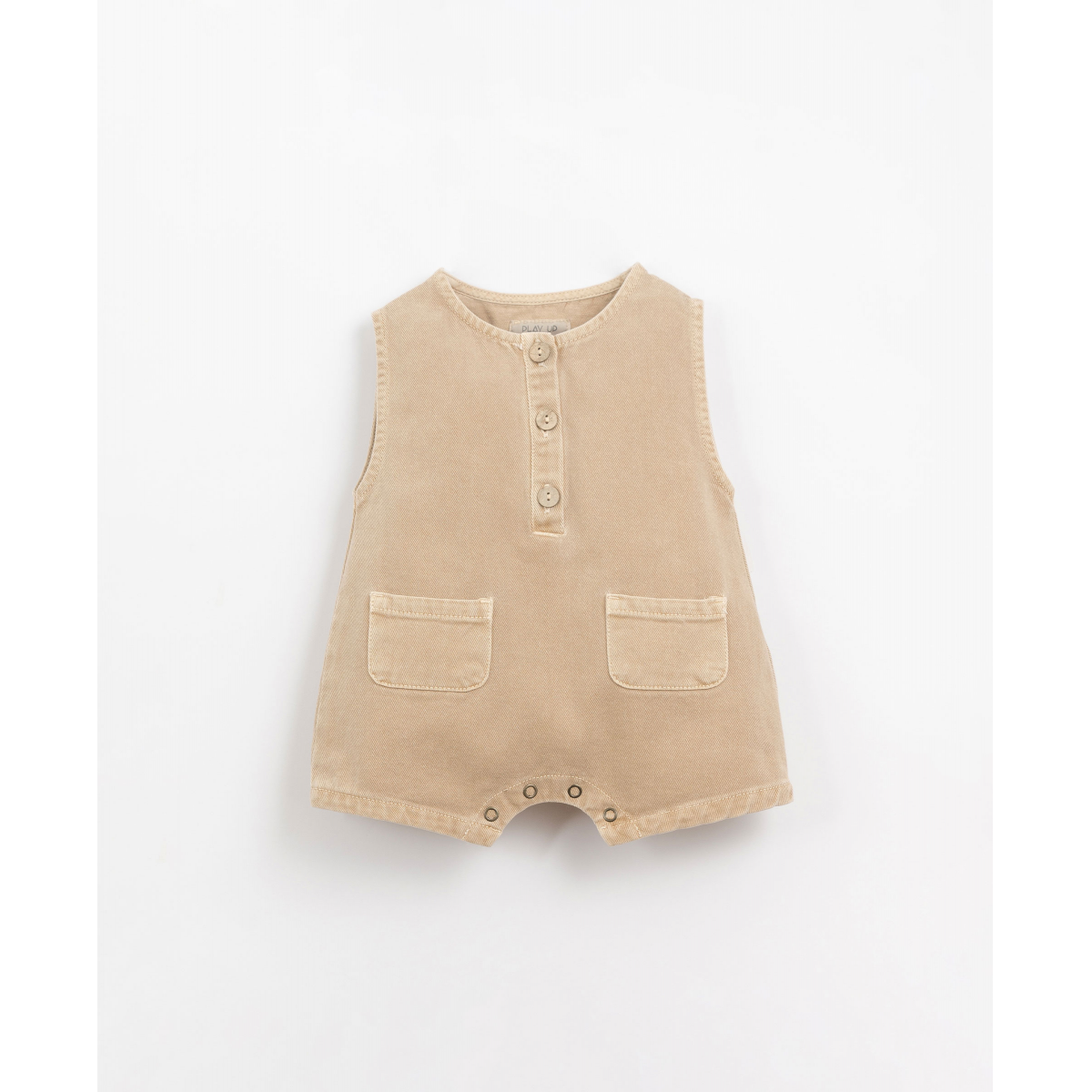 Baby boy beige cotton serge jumpsuit PlayUp