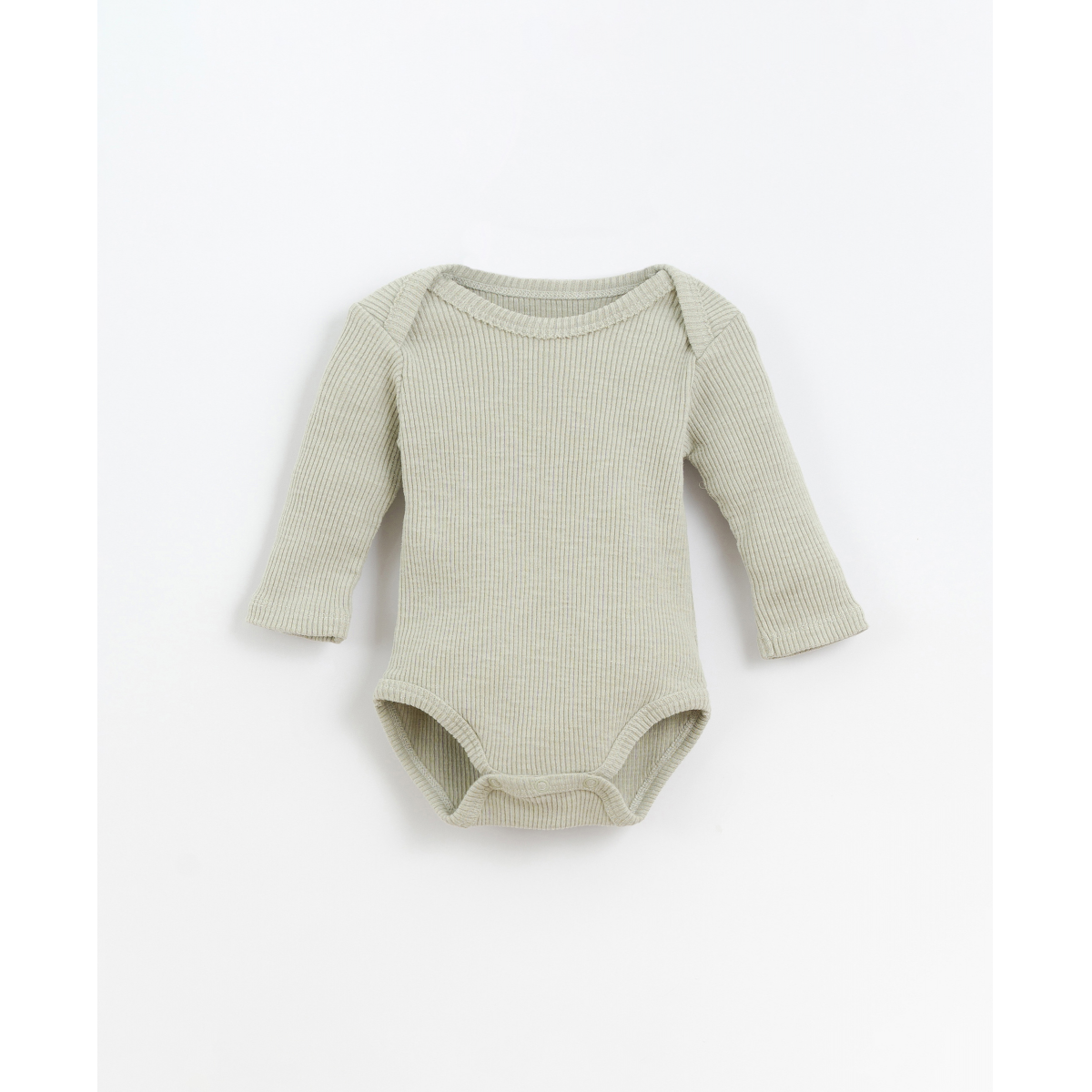 Long-sleeved baby boy bodysuit in organic cotton rib knit